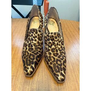 Vince Camuto Women's Wevenly Animal Print Block Heel Pump Multicolor Shoes